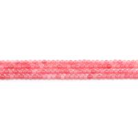 Obojen Mramor Perla, Krug, uglađen, možete DIY, roze, 4mm, Približno 90računala/Strand, Prodano By Strand