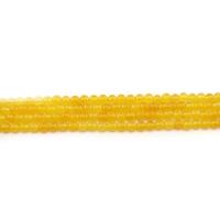 Geverfd Marmer Kraal, Ronde, gepolijst, DIY, geel, 6mm, Ca 62pC's/Strand, Verkocht door Strand