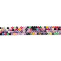 Geverfd Marmer Kraal, Ronde, gepolijst, DIY & gefacetteerde, gemengde kleuren, 4mm, Ca 90pC's/Strand, Verkocht door Strand