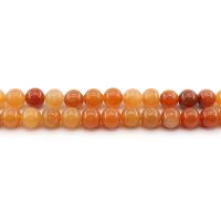 Aventurin gyöngyök, Vörös aventurin, Kerek, csiszolt, DIY & különböző méretű a választás, narancs, Naponta eladott Kb 38 cm Strand