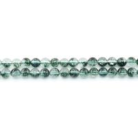 Natürliche gefärbten Quarz Perlen, Klarer Quarz, rund, DIY & verschiedene Größen vorhanden, grün, verkauft per ca. 38 cm Strang