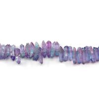 Natürliche Beschichtung Quarz Perlen, Klarer Quarz, Unregelmäßige, plattiert, DIY & verschiedene Größen vorhanden, violett, verkauft per ca. 38 cm Strang