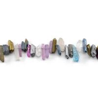 Perline di quarzo naturale placcatura, quarzo chiaro, Irregolare, placcato, DIY & formato differente per scelta, colori misti, Venduto per Appross. 38 cm filo