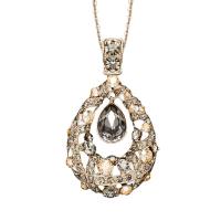 Zinek svetr řetěz náhrdelník, s Krystal, módní šperky & pro ženy & s drahokamu, více barev na výběr, nikl, olovo a kadmium zdarma, 75x43mm, Prodáno za Cca 31.45 inch Strand