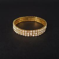Cink ötvözet Bangle Jewelry, -val Hegyikristály, arany színű aranyozott, a nő, nikkel, ólom és kadmium mentes, 11mm, Hossz Kb 16 cm, 3PC-k/Bag, Által értékesített Bag