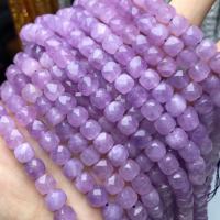 Бусины из поделочных камней, Лаванда, Квадратная форма, полированный, поверхность звездообразной резки & DIY, меро-фиолетовый, 7-8mm, длина 38 см, продается PC