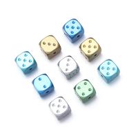 Spray Painted Acrylic Beads, Dice, DIY, mixed colors, 14mm, Approx 10PCs/Bag, Sold By Bag