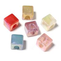 Miracle akryl perler, Square, du kan DIY, blandede farver, 14mm, Ca. 10pc'er/Bag, Solgt af Bag