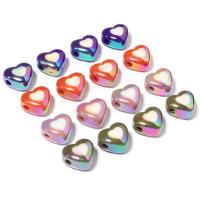 Perles miracles acryliques, Acrylique, coeur, Placage, DIY, plus de couleurs à choisir, 18x15mm, Environ 10PC/sac, Vendu par sac