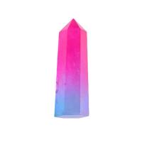 Clear Quartz Point Decoration, Conical, plated, for home and office & different packing style for choice, mixed colors, 70-90mm, Sold By Bag