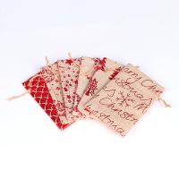 Jewelry Pouches Bags Linen Christmas Design Sold By PC