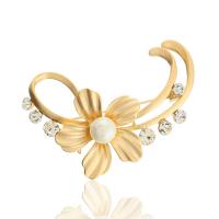 Plastic Pearl Brooch Zinc Alloy with Plastic Pearl fashion jewelry & for woman & with rhinestone nickel lead & cadmium free Sold By PC