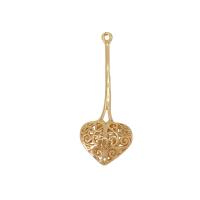 Brass Heart Pendants gold color plated fashion jewelry & Unisex & hollow golden nickel lead & cadmium free Approx Sold By Bag