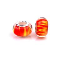 Resin European Beads with Iron Lantern silver color plated DIY orange Approx Sold By Bag