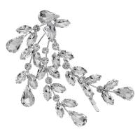 Hair Slide Zinc Alloy silver color plated wedding gift & for woman & with rhinestone silver color nickel lead & cadmium free Sold By PC
