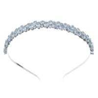 Bridal Hair Band Zinc Alloy silver color plated for woman & with cubic zirconia silver color nickel lead & cadmium free Sold By PC