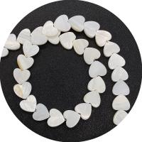 Prirodni Slatkovodni Shell perle, Srce, možete DIY & različite veličine za izbor, bijel, Prodano Per Približno 14.96 inčni Strand