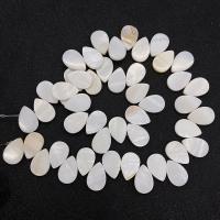 Naturlig Freshwater Shell Perler, Teardrop, du kan DIY & forskellig størrelse for valg & top boret, hvid, Solgt Per Ca. 14.96 inch Strand