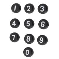 Anzahl Acrylkorn, Acryl, flache Runde, DIY & verschiedene Muster für Wahl & Emaille, keine, 7x7x4mm, Bohrung:ca. 1mm, verkauft von Tasche