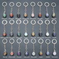 Bag Purse Charms Keyrings Keychains Gemstone with Iron silver color plated & Unisex 90mm Sold By PC