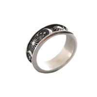 Stainless Steel Finger Ring 304 Stainless Steel Sun Unisex & blacken US Ring Sold By PC