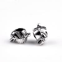 Zinc Alloy European Beads Leaf silver color plated DIY nickel lead & cadmium free Approx Sold By Bag