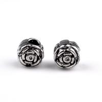 Zinc Alloy European Beads Rose silver color plated DIY nickel lead & cadmium free Approx Sold By Bag