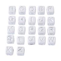 Perles acrylique alphabet, cadre, DIY & modèles différents pour le choix & émail, plus de couleurs à choisir, 7x7x7mm, Trou:Environ 4mm, Vendu par sac