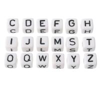 Perline in acrilico ad alfabeto, Quadrato, DIY & diversi modelli per la scelta & smalto, nessuno, 10x10x10mm, Foro:Appross. 4mm, Venduto da borsa
