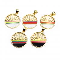 Evil Eye Pendants Brass Flat Round gold color plated Unisex & enamel nickel lead & cadmium free Approx Sold By Bag