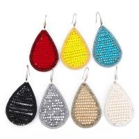 Crystal Earrings Zinc Alloy with Crystal Teardrop silver color plated for woman nickel lead & cadmium free Sold By Pair