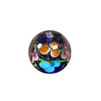 Inderste blomst Lampwork perler, Runde, du kan DIY, flere farver til valg, 24mm, Hole:Ca. 2.5mm, Solgt af PC