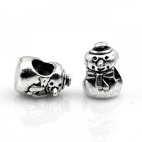 Zinc Alloy European Beads Snowman silver color plated DIY nickel lead & cadmium free Approx Sold By Bag