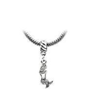 European Style Zinc Alloy Dangle Beads Mermaid silver color plated Unisex nickel lead & cadmium free Approx Sold By Bag
