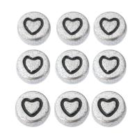 Acrylic Jewelry Beads Flat Round DIY & enamel silver color Approx 1mm Sold By Bag