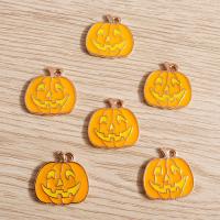 Zinc Alloy Enamel Pendants Pumpkin Halloween Design & DIY nickel lead & cadmium free Sold By Lot
