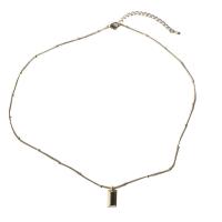 Collar de Aleación de Zinc, con 4.5 extender cadena, chapado, Joyería & para mujer, dorado, 11mm, longitud 42 cm, Vendido por UD