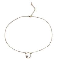 Collar de perlas de plástico, aleación de zinc, con Perlas plásticas, con 6.5 extender cadena, chapado, Joyería & para mujer, 15mm, longitud 48 cm, Vendido por UD