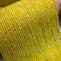 Perle Agate jaune naturelle, poli, DIY & facettes, Jaune, 2x3mm, Longueur 38 cm, Vendu par PC