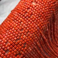 Achát gyöngyök, Yunnan vörös achát, Négyzet, csiszolt, DIY, 3.50mm, Hossz 38 cm, Által értékesített PC