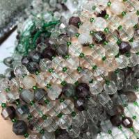 Φυσικό χαλαζία κοσμήματα χάντρες, Πράσινο χαλαζία Phantom, DIY & διαφορετικό μέγεθος για την επιλογή, μικτά χρώματα, Sold Per Περίπου 38 cm Strand
