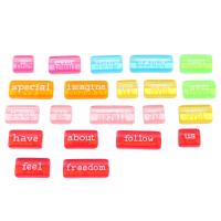 Alphabet Acrylic Beads Rectangle DIY & enamel Approx 3mm Sold By Bag