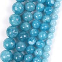 Natural Chalcedony Bead Round DIY blue Sold Per Approx 37-39 cm Strand