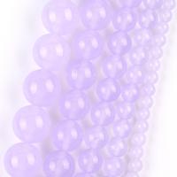 Purple Chalcedony, Runde, du kan DIY & forskellig størrelse for valg, violet, Solgt Per Ca. 37-39 cm Strand
