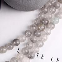 Natürliche graue Quarz Perlen, Grauer Quarz, rund, poliert, DIY & verschiedene Größen vorhanden, grau, verkauft per ca. 38 cm Strang
