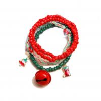 Christmas Holiday Bracelet Glass Beads with Resin & Zinc Alloy 4 pieces & Christmas jewelry & for woman 65mm Sold By Lot