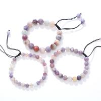 Natural Tourmaline Bracelet with Knot Cord handmade fashion jewelry & for woman multi-colored Length 18 cm Sold By PC