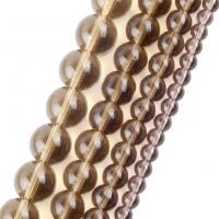Fashion Glass Beads Round DIY tan Sold Per Approx 37-39 cm Strand