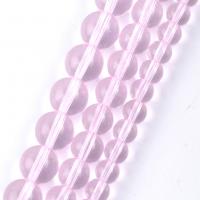 Fashion Glass Beads Round DIY light pink Sold Per Approx 37-39 cm Strand