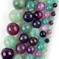 Natural Dragon Veins Agate Beads Round DIY & faceted mixed colors Sold Per Approx 37-39 cm Strand